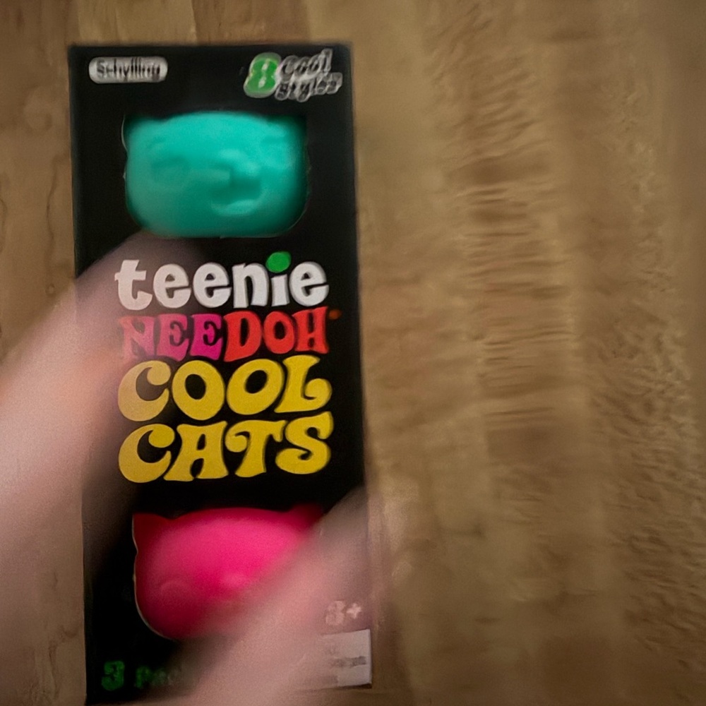Teenie Beedoh Cool Cats 2-Pack - Teal & Hot Pink